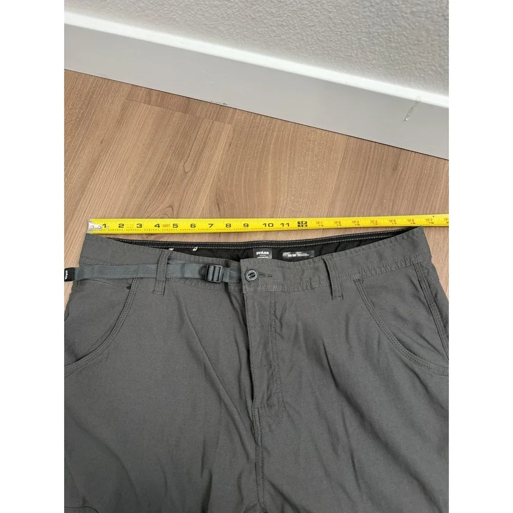 PrAna Pants Mens 38x30‎ Zion Gray Hiking Cargo Adjustable Waist Snap Hem Outdoor